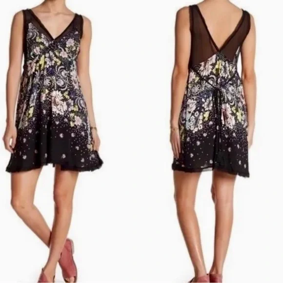 Like New Free People - Longwood Floral Slip Dress - S - Picture 10 of 12